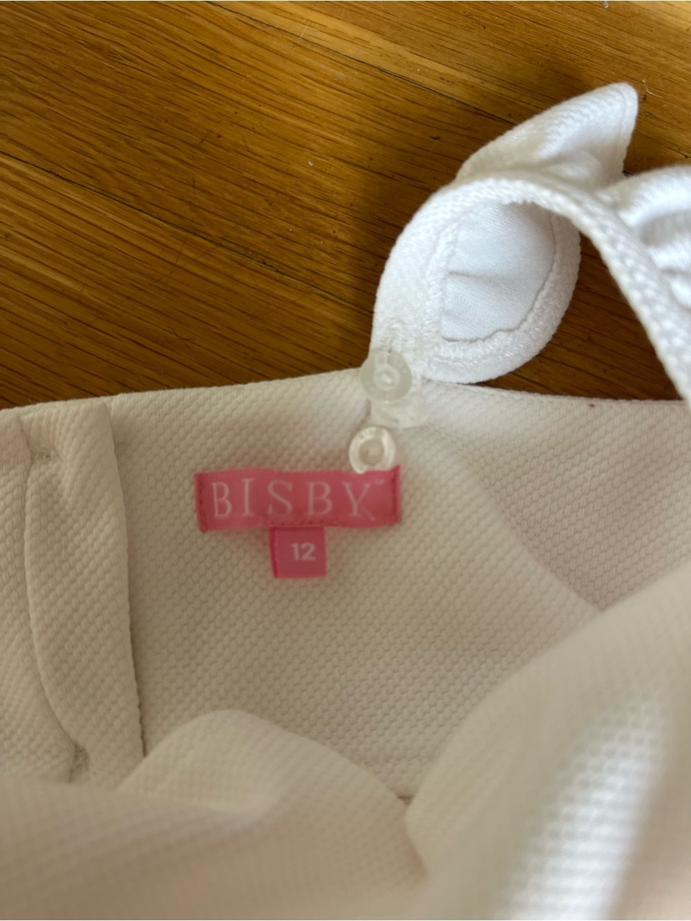 Bisby Girls Soho Dress Sleeveless Ruffle Straps Adjustable Buttons Size 12 White - Picture 5 of 8